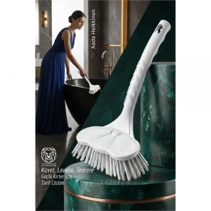 Mey İthalat® Küvet, Lavabo ve Tencere Fırçası  - Çizmez Kıl Yapılı Ergonomik Temizlik Ovma Fırçası