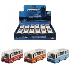 Mey İthalat® Maxx Wheels Sesli ve Işıklı Nostaljik Halk Otobüsü 15 cm. 1 Adet Fiyatıdır
