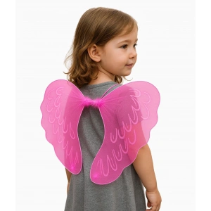 Mey İthalat® Pembe Renk Ortası Pembe Tüylü Tül Peri Kanadı 40x50 cm