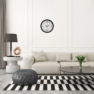 Mey İthalat® Precision Black 40 Cm Metal Duvar Saati