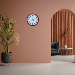 Mey İthalat® Premium Kırmızı 36 Cm Duvar Saati