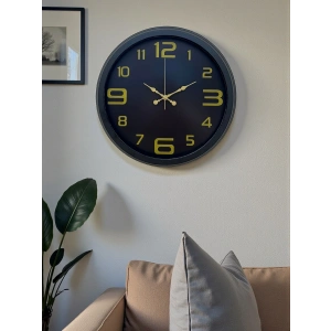 Mey İthalat® Prime Black 40 cm Metal Modern Tasarım Duvar Saati