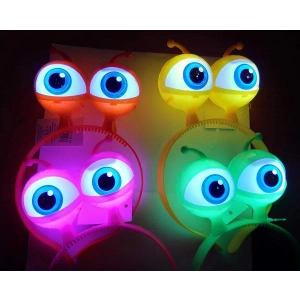 Mey İthalat® Rengarenk 3 Farklı Fonksiyonda Yanan Led Işıklı Uzaylı Göz Taç 1 Adet 18x12 cm