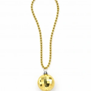 Mey İthalat® Retro Disko Topu Şekilli 80'ler 90'lar Altın Renk Plastik Kolye