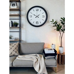 Mey İthalat® Sade & Şık Siyah 40 Cm Metal Dekoratif Duvar Saati