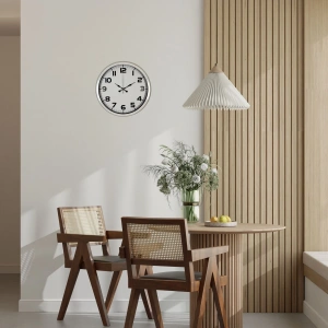 Mey İthalat® Sade Tasarım Beyaz 40 Cm Metal Duvar Saati