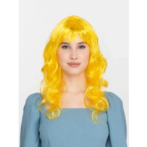 Mey İthalat® Sarı Renk Uzun Dalgalı Parti Peruğu