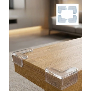 Mey İthalat® Şeffaf Masa Kenar Koruyucu 4 Lü Set Mobilya Köşe Koruma Aparatı