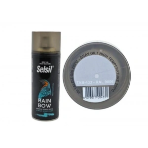 Mey İthalat® Selsil Rainbow Akrilik Sprey Boya 200 Derece Isıya Dayanıklı Yaldız Gri