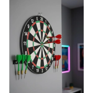 Mey İthalat® Şık Tasarımlı Dart Tahtası 12 İnç Dayanıklı Ahşap Gövde