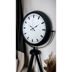 Mey İthalat® Siyah & Beyaz Saf Sade Tasarım Tripod Ayaklı Saat
