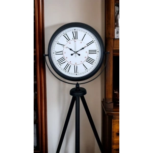 Mey İthalat® Siyah Roma Rakamlı Lüks Tasarım Tripod Ayaklı Saat