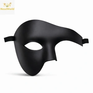Mey İthalat® Siyah Yarım Erkek Maske – Phantom Parti & Balo Maskesi