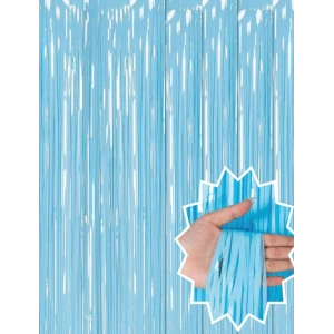 Mey İthalat® Soft Mavi Püsküllü Kapı Perdesi - Parti, Baby Shower, Sünnet Süsü, Cinsiyet Partisi 1x2 m