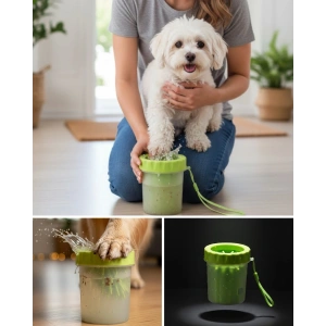 Mey İthalat® Taşınabilir Köpek Ayak Temizleme Aparatı Silikon Fırçalı