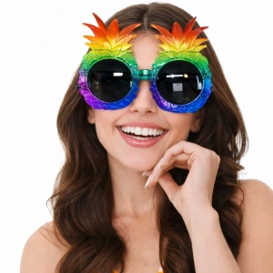 Mey İthalat® Tropikal Ananas Tasarımlı Renkli Hawaii Parti Gözlüğü