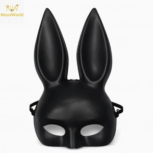 Mey İthalat® Uzun Kulaklı Siyah Lüks Tavşan Maskesi