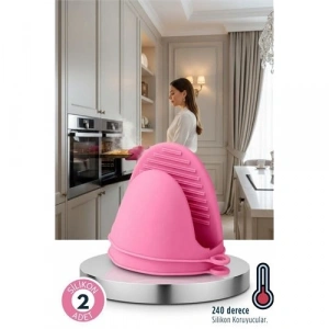 Mey İthalat® Valeria Serisi - Isıya Dayanıklı Lüks Silikon Parmak Ucu Tutacağı Fırın Eldiveni