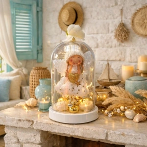 Mey İthalat®  Venüs ışıltısı Led Işıklı Melek Fanus