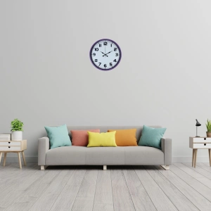Mey İthalat® Violet Mor 36 Cm Standart Duvar Saati