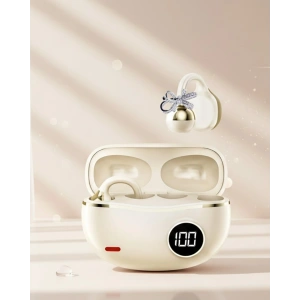 Mey İthalat® Zarif Tasarımlı Kablosuz Bluetooth Kulaklık Uzun Pil Ömrü 2 Kurdele Küpe Hediyeli