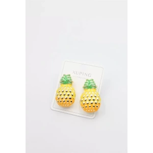 Mineli Ananas Küpe - Altın