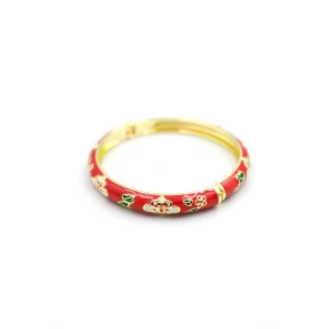 Mineli Çiçekli Bilezik - Kırmızı