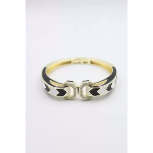 Mineli Kelepçe Bilezik - Altın