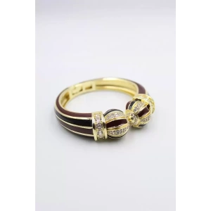 Mineli Kelepçe Bilezik - Kahverengi