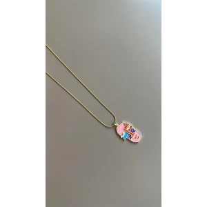 Mineli Yüz Desenli Kolye - ÇOK RENKLİ