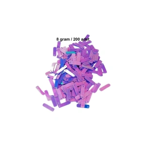 Mor 15 x 5 mm Dantel Oya Yazma Halhal Abiye Lazer Kesim Pul 200 adet / 8 gram