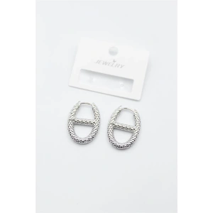 Oval Halka Küpe - Gümüş