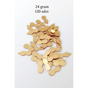 Oya Abiye Bileklik Kolye Pleksi Metalik Plastik Pul Altın Renk 24 gram 120 adet - BNC540