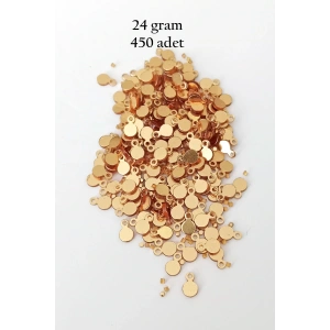 Oya Abiye Bileklik Kolye Pleksi Metalik Plastik Pul Altın Renk 24 gram 450 adet - BNC557