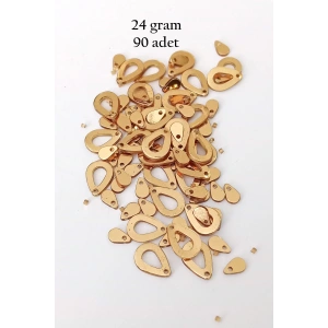 Oya Abiye Bileklik Kolye Pleksi Metalik Plastik Pul Altın Renk 24 gram 90 adet - BNC556