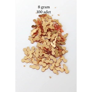 Oya Abiye Bileklik Kolye Pleksi Metalik Plastik Pul Altın Renk 8 gram 100 adet - BNC492