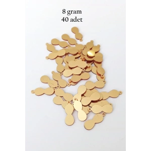 Oya Abiye Bileklik Kolye Pleksi Metalik Plastik Pul Altın Renk 8 gram 40 adet - BNC480
