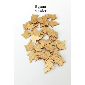 Oya Abiye Bileklik Kolye Pleksi Metalik Plastik Pul Altın Renk 8 gram 50 adet - BNC489