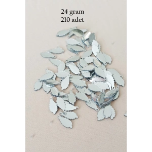 Oya Abiye Bileklik Kolye Pleksi Metalik Plastik Pul Gümüş Renk 24 gram 210 adet - BNC572