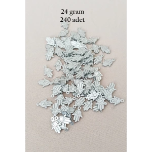 Oya Abiye Bileklik Kolye Pleksi Metalik Plastik Pul Gümüş Renk 24 gram 240 adet - BNC586