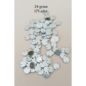 Oya Abiye Bileklik Kolye Pleksi Metalik Plastik Pul Gümüş Renk 24 gram 255 adet - BNC583