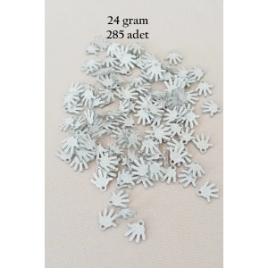 Oya Abiye Bileklik Kolye Pleksi Metalik Plastik Pul Gümüş Renk 24 gram 285 adet - BNC579