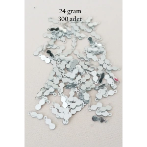 Oya Abiye Bileklik Kolye Pleksi Metalik Plastik Pul Gümüş Renk 24 gram 300 adet - BNC568
