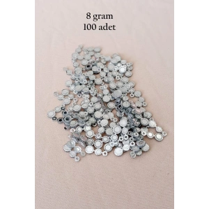 Oya Abiye Bileklik Kolye Pleksi Metalik Plastik Pul Gümüş Renk 8 gram 100 adet - BNC500