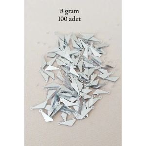 Oya Abiye Bileklik Kolye Pleksi Metalik Plastik Pul Gümüş Renk 8 gram 100 adet - BNC533