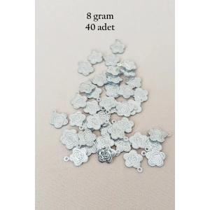 Oya Abiye Bileklik Kolye Pleksi Metalik Plastik Pul Gümüş Renk 8 gram 40 adet - BNC524