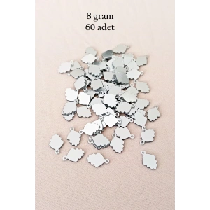 Oya Abiye Bileklik Kolye Pleksi Metalik Plastik Pul Gümüş Renk 8 gram 60 adet - BNC504