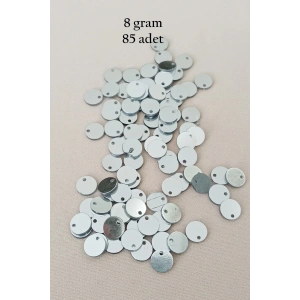 Oya Abiye Bileklik Kolye Pleksi Metalik Plastik Pul Gümüş Renk 8 gram 85 adet - BNC523