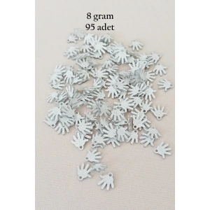 Oya Abiye Bileklik Kolye Pleksi Metalik Plastik Pul Gümüş Renk 8 gram 95 adet - BNC519