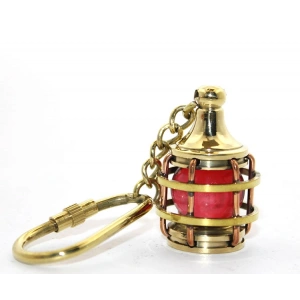 Pirinç Kırmızı Gaz Lambası Tasarımlı Anahtarlık